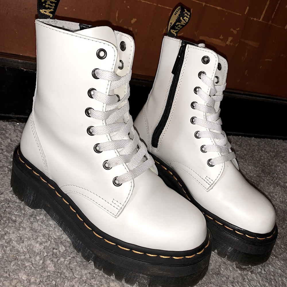 White Jadon Platform Dr. Martens